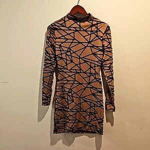 Shein prive plaid mock neck Bodycon-Dress